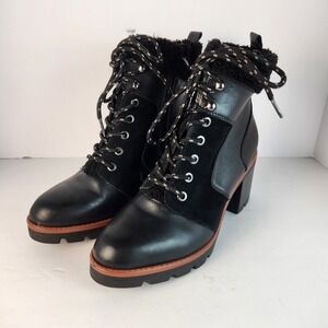 Naturalizer Women's Madalynn Faux Leather Black Boots Size 8.5W